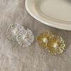 Exaggerated Metal Flowers Zircon Stud Earrings For Women Fashion Gold Color Hollow Round Temperament Earrings Zircon Party Gifts