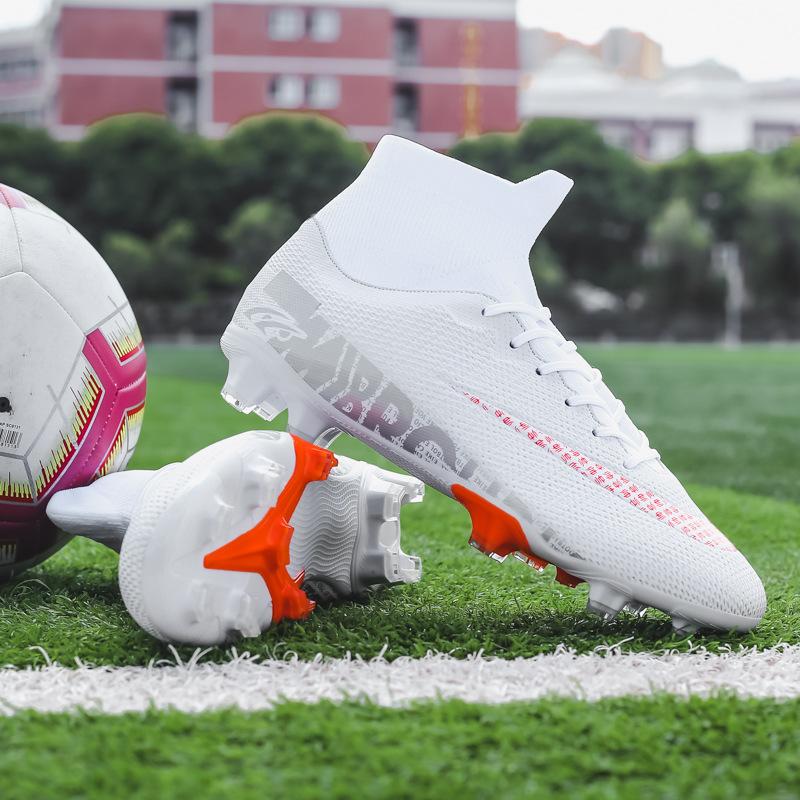 Spot 2025 high-top comfortable football shoes men's and women's youth artificial turf training shoes breathable explosion