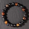Festive Gifts Natural Tiger Eye Lava Rock Matte Onyx Beaded Bracelet Minimalist Fashion Jewelry Suitable For Daily Wear And Gifting