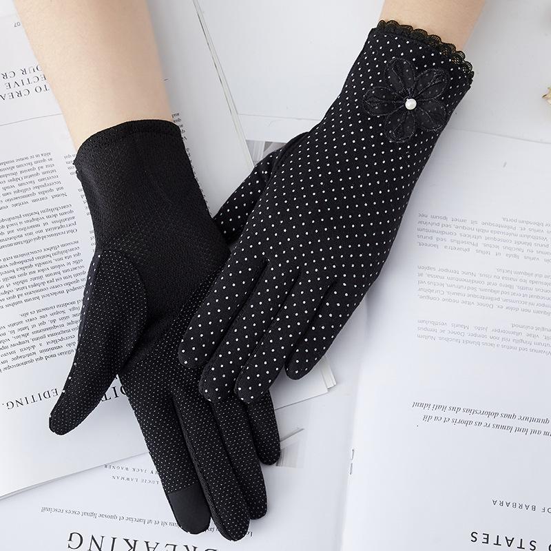Women’s Summer Lace UV Protection Gloves, Short Touchscreen Anti-Slip Breathable Gloves for Driving Cycling
