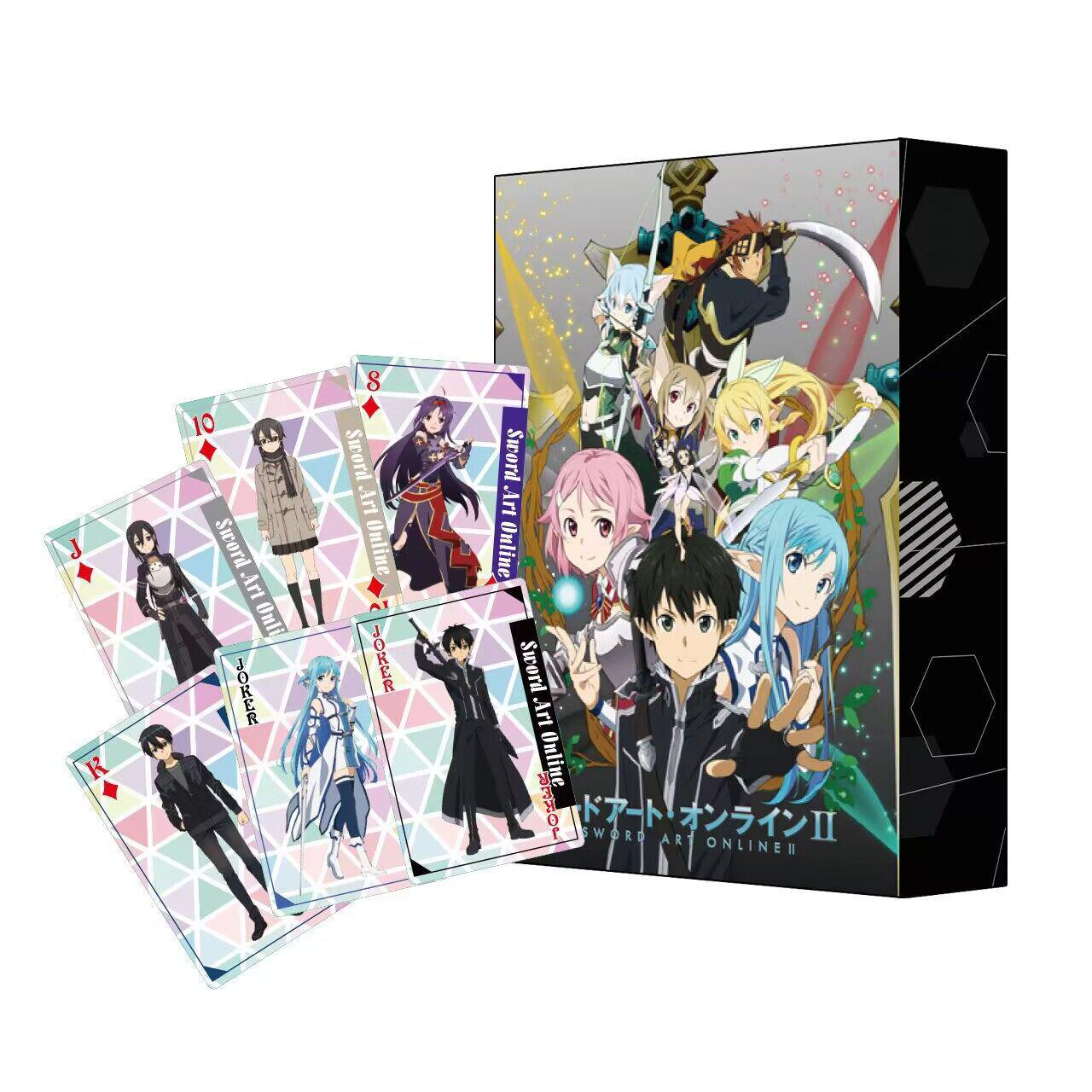 

Креативные игральные карты на тему аниме Sword Art Online с Кирито и Асуной Approx. 5.7*8.8 CM