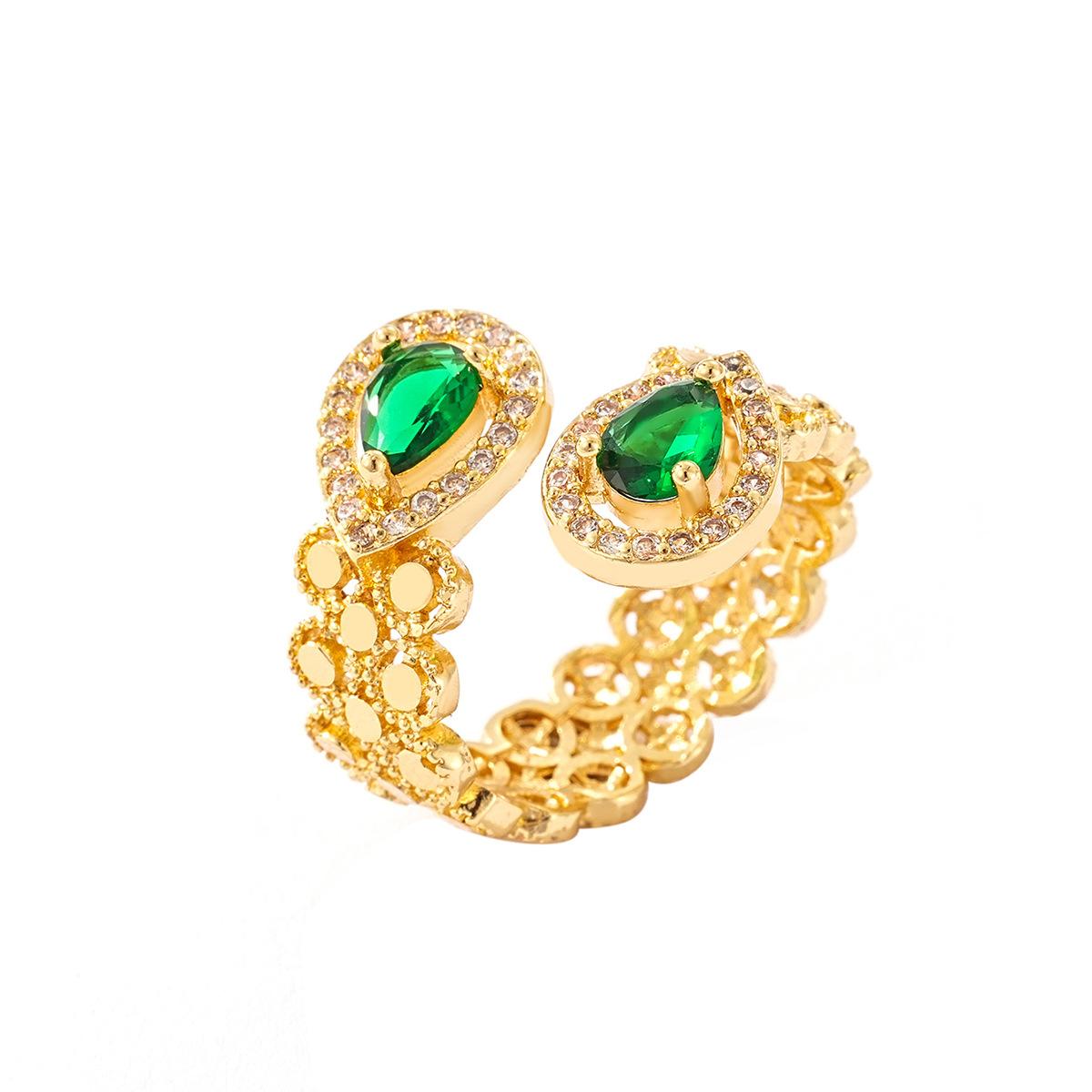 

Комплект свадебных украшений изумрудно-зеленого фианита, арабский открывающийся браслет и кольцо, роскошные свадебные аксессуары в Дубае