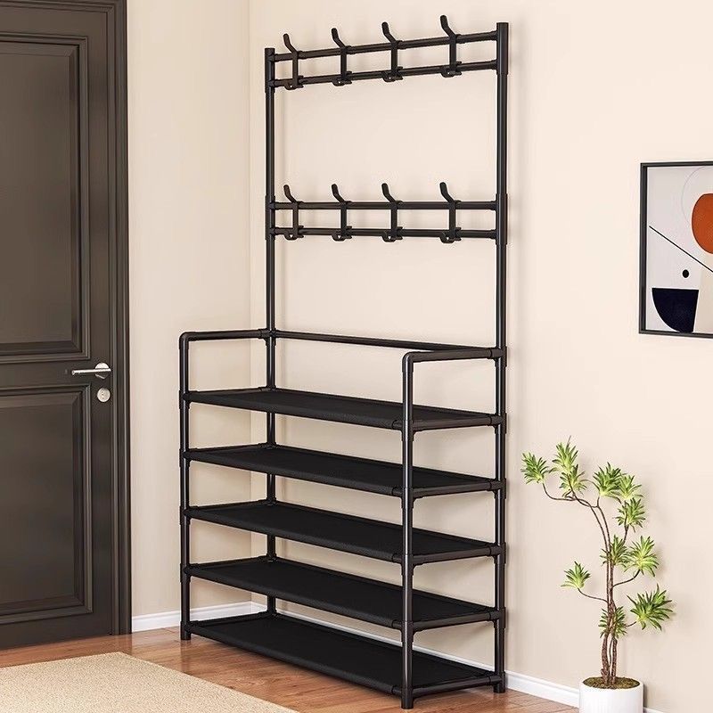 Home Multifunctional Storage Shoe, Clothing And Hat Rack Integrated Floor Standing Storage Bedroom Hanging Shoemaker Organizer