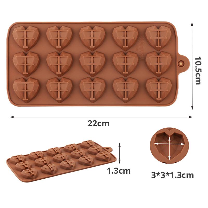 15 wnęk Mini forma do czekolady w kształcie serca Silikonowe formy do cukierków Gummy Jelly Mold