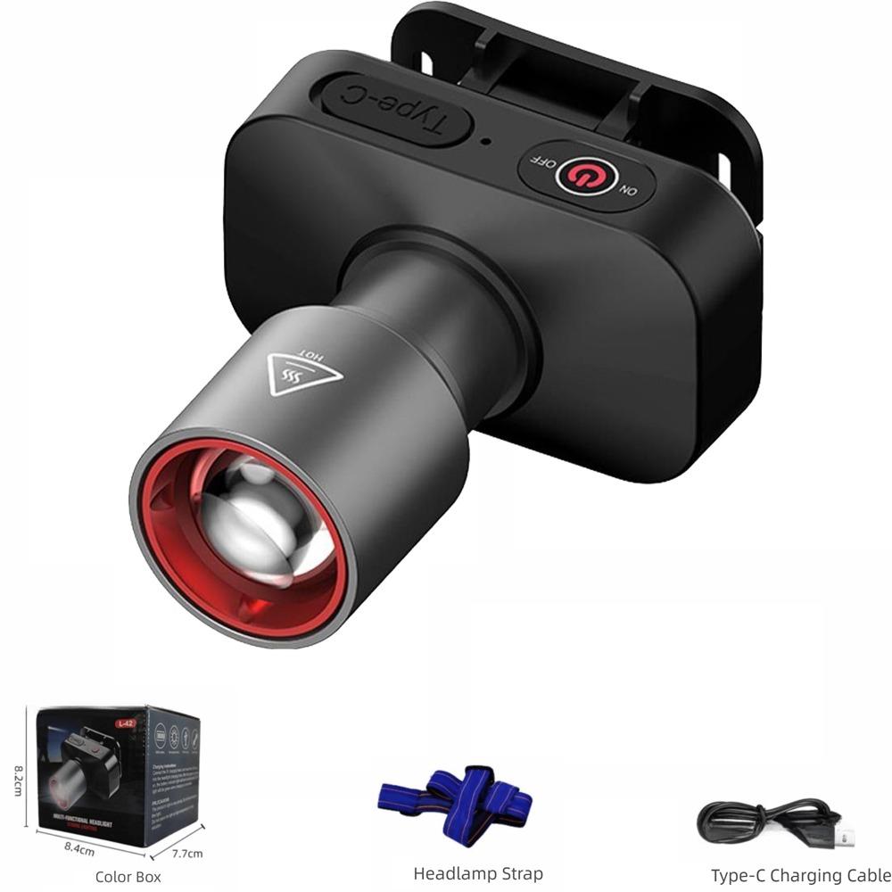 

1000LM Zoomable LED Headlamp Super Bright USB Rechargeable Flashlight Dimming 3 Light Modes Night Fishing Headlight