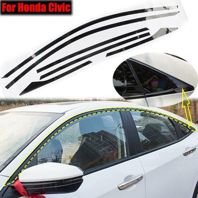 6pcs Car Sticker Delete For Honda Civic 10th Gen 2016-2019 4dr Sedan New