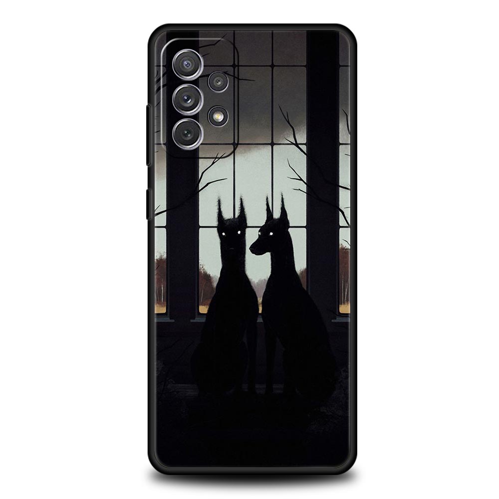 Doberman Dog Phone Case for Samsung Galaxy A55 A35 A17 A07 A15 A13 A25 A51 A71 A72 A73 A32 A52 A52S A41 5G Soft TPU Shell Capas