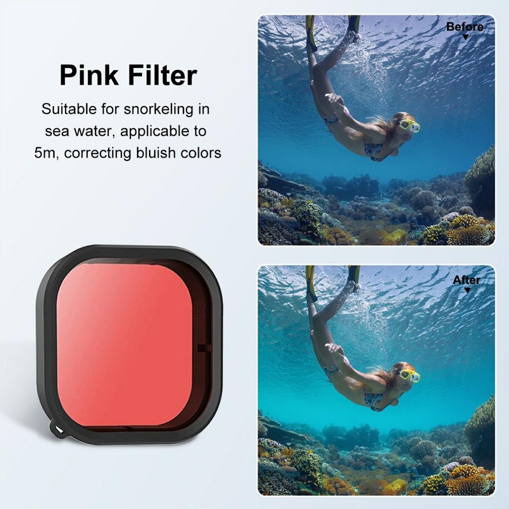 PULUZ PU901 Square Colored Diving Filters for GoPro HERO11 Black/HERO10 Black/HERO9 Black Underwater Photography Enhancement