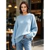 European and American Knitted Sweater Women's Loose Round Neck Solid Color Long Sleeve Thickened Large Size Autumn and Winter Casual Pullover