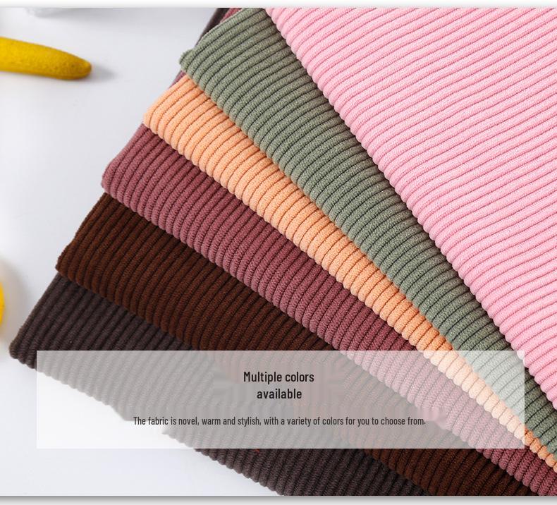European Cotton Velvet & Stretch Knit Corduroy: 8-Wale Microfiber Stripe Fabric