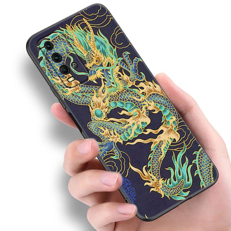 Japan Wave Anime Dragon Phone Case For Xiaomi Redmi Note 5 6 9T K20 K40 K50 Pro 7A 8A 9A 9C 9i 10A 10C A1 S2 TPU Black Cover