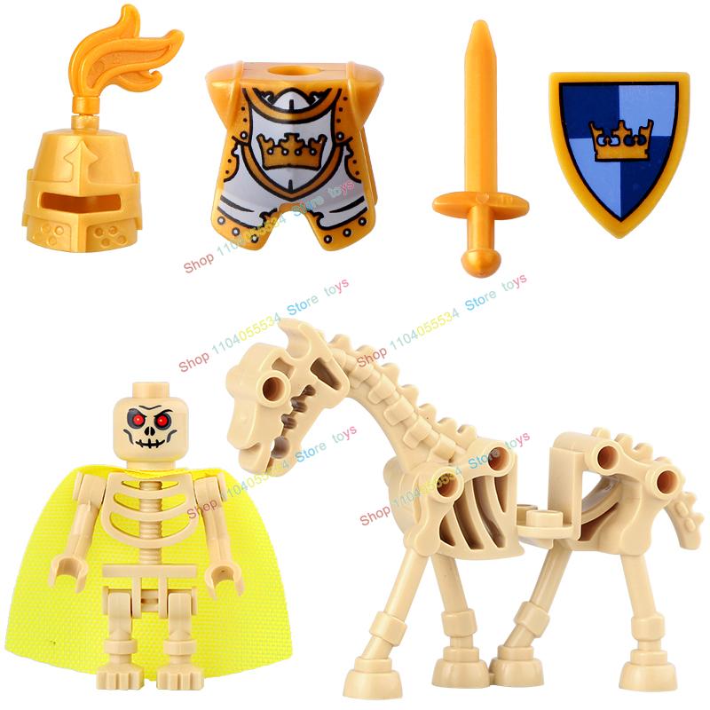 

AX9815 AX9816 Средневековый Рыцарь Рыцарь-Скелет Щит Копье Доспехи Кирпичики Конструктора Оружие Аксессуары Игрушки-Пазлы