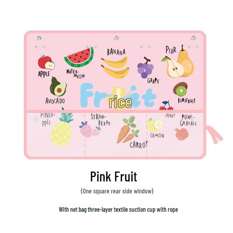 Cartoon Car Sunshade with Net Pocket – Baby Sunblock & Heat Insulation Curtain