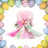 Easter Bunny Top Hat Decoration - Pink & Green Polka Dot Ribbon Design with Mini Eggs