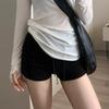 Women Sport Shorts Elastic Waistband Adjustable Drawstring Summer Outdoor Shorts Low-rise Gym