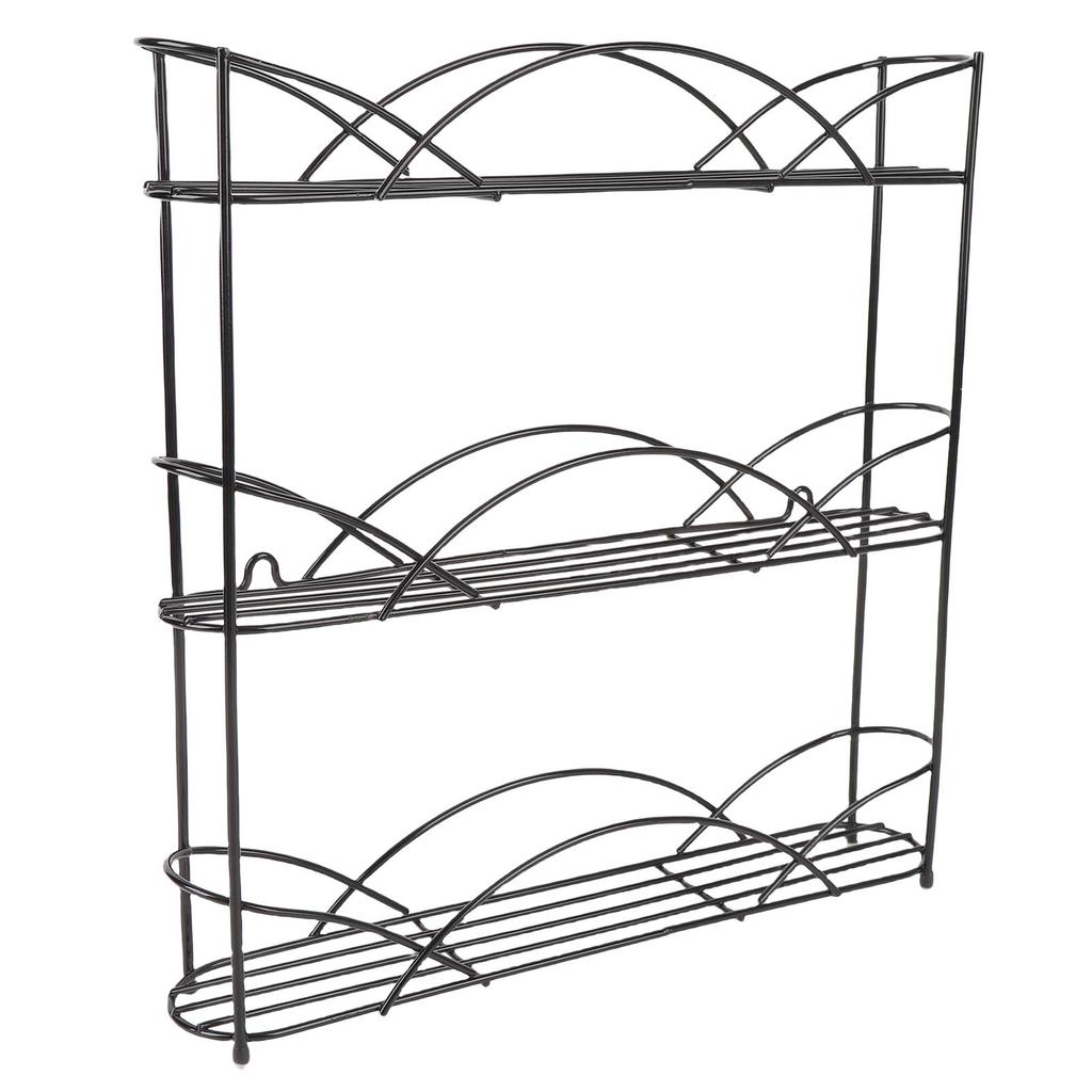 Seasonings Rack 3 Tier Metal Seasonings Organizer with Anti Slip Rubber Foot Pads for Kitchen Countertop