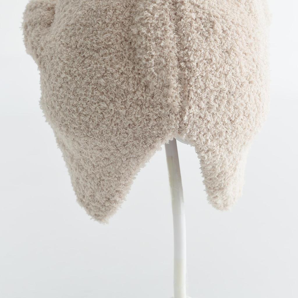 Children's Cute Plush Bear Wool Knit Winter Hat – Windproof & Cold Protection