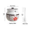 ZISIZ Ceramic Seasoning Jar with Lid and Spoon
