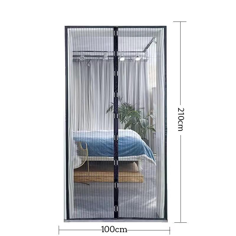 

Anti-Mosquito Mesh Auto-Close Magnetic Anti-mosquito Mesh Invisible Door Mesh Anti-bug Fly Partition Curtain Magic Mesh 100X210CM чорний