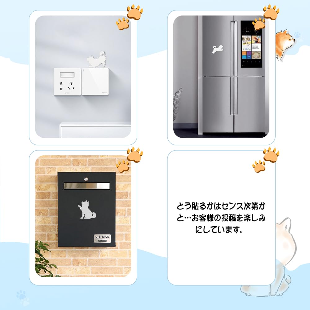 Catland Emblem Dog Car Sticker Emblem Charm Shiba Inu Cute Dog Car Sticker Plate