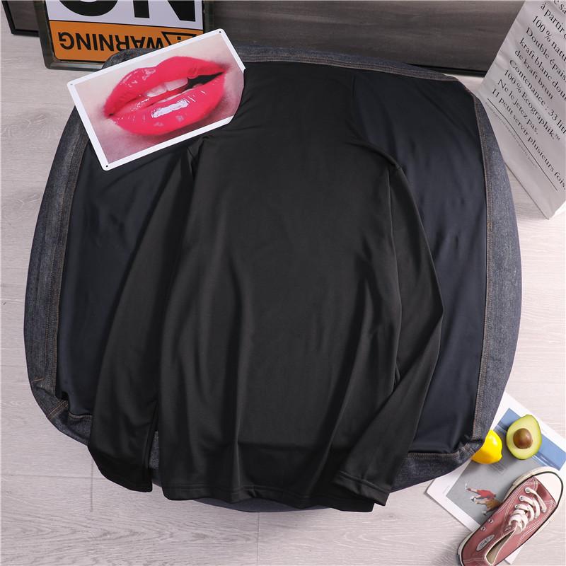 

Зимняя водолазка плюс бархатная базовая рубашка для женщин, длинный рукав, однотонная, корейская версия, женская одежда, теплая, облегающая, гладкая футболка для женщин XXL