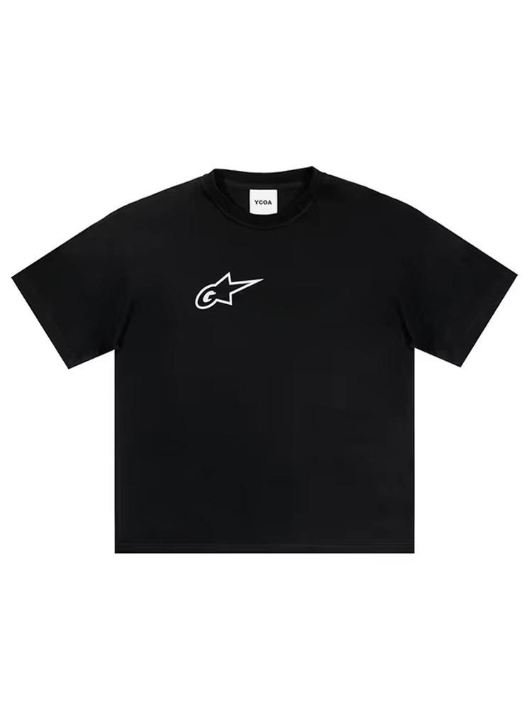 

Мужская футболка Хлопок Оверсайз С графическим принтом Y2k Топы Уличная одежда С коротким рукавом Корейская мода Гот Харадзюку Эстетичная одежда 4XL