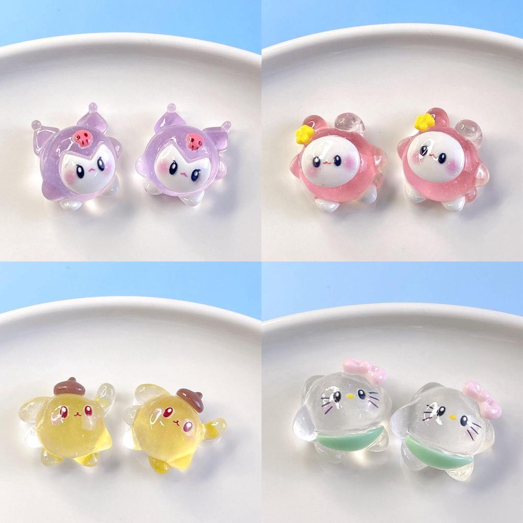 Entzückende Nachtleuchtende Cartoon-Resin-Accessoires der 4. Generation für DIY-Haarspangen und Handyhüllen
