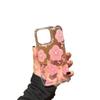 Pink Flower for Apple 14promax Mobile Phone Case 13/12/11 Xsmax New Airbag Transparent