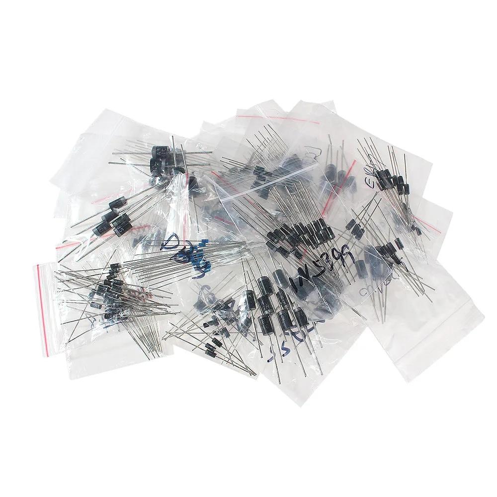 255 bucăți redresor de recuperare rapidă diode set de diode Schottky 22 tipuri de kit asortate 1N4001 1N4004 1N4007 1N5399 1N5408 6A10 10A10