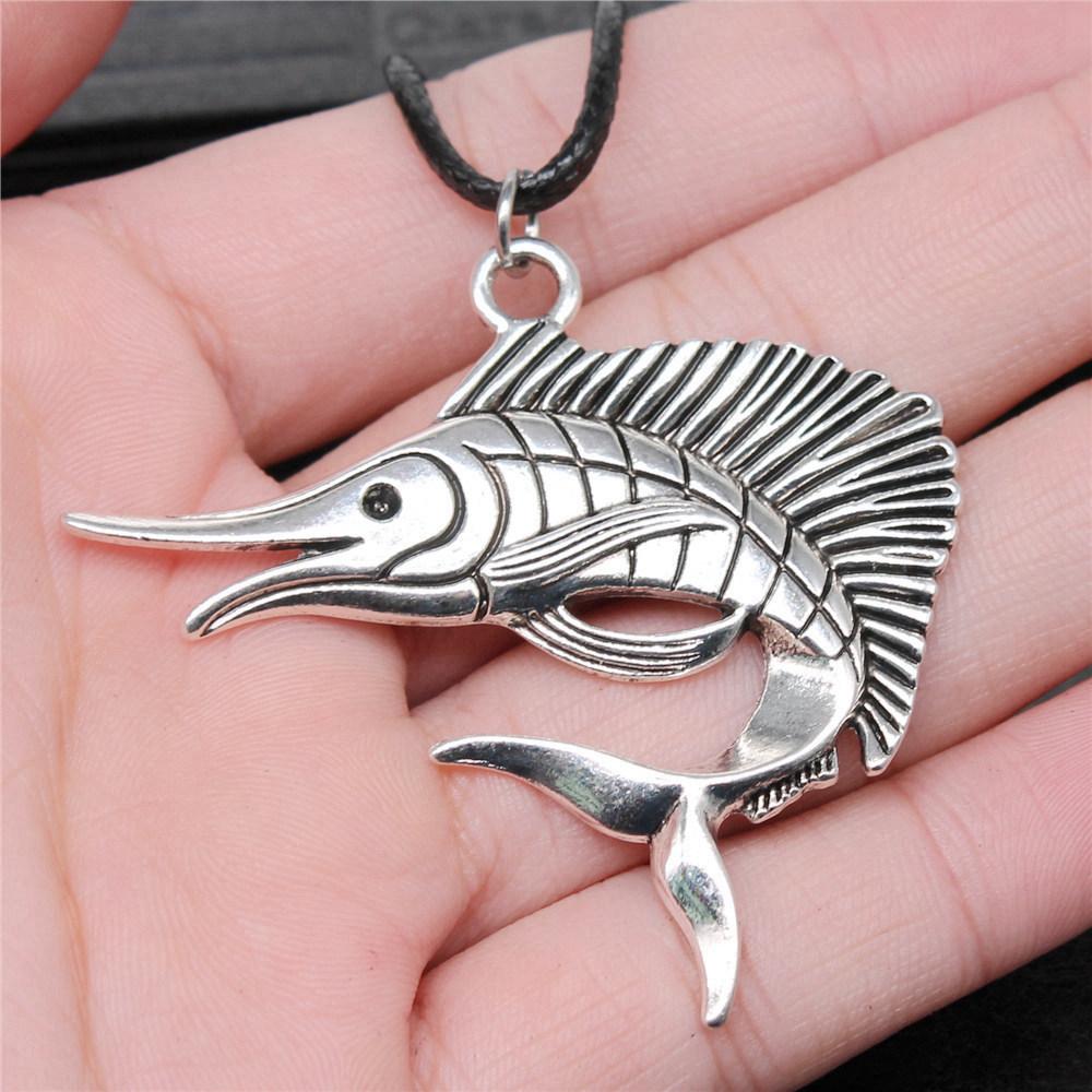 45cm Necklace Leather Chain Big Marine Life Minimalist Jewelry Components QN047