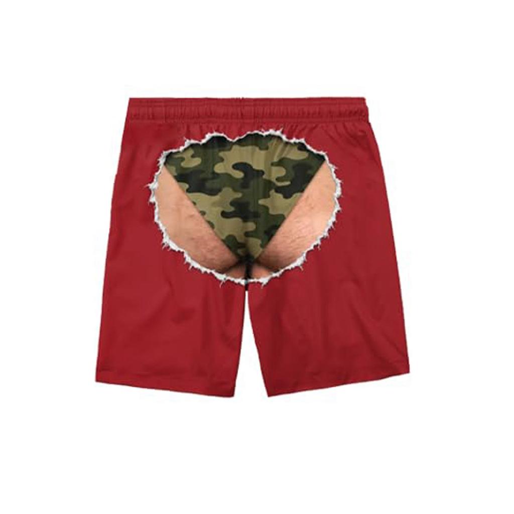 Men's Funny Print Elastic Waist Swim Trunks Beach Shorts for Pool and Beach