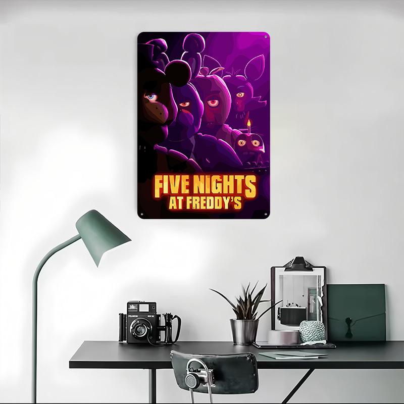 Five Nights At Freddy's Postacie Metalowy Plakat Spersonalizowana Sztuka Ścienna Retro Vintage Blaszane Znaki do Jaskini Mężczyzny Wystrój Łazienki