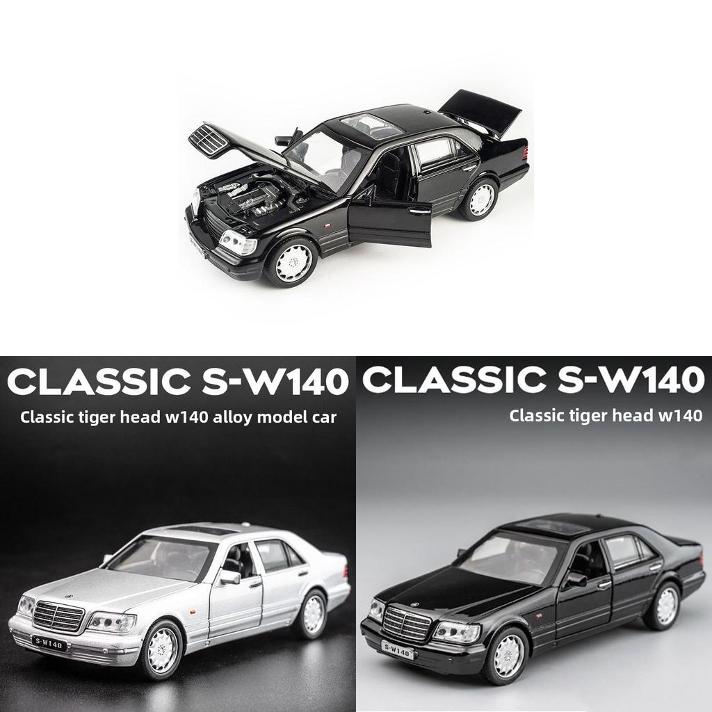 Benz W140 1:32 Alloy Model Car With Sound Light Pull Back For Collectors And Kids Play