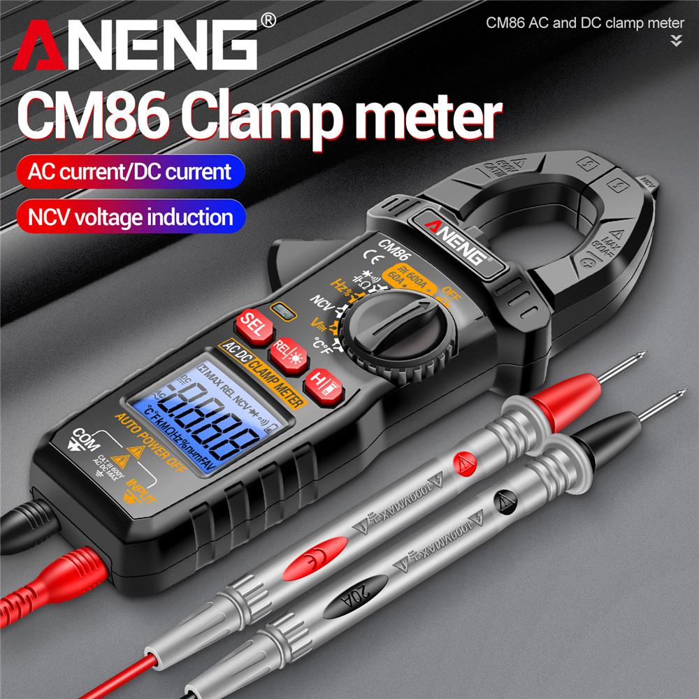 Portable ANENG CM86 Digital Clamp Meter 600A AC/DC Current Voltage Diode NCV Voltage Detection Professional Multimeter Professional Electrician Tools
