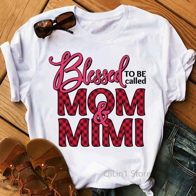 

Best Mom Tshirt Women 2025 Mothers Day Gift White T-Shirt Summer Clothes Top Female Casual Blessed Mimi Tshirts White Female Tee XXXL білий