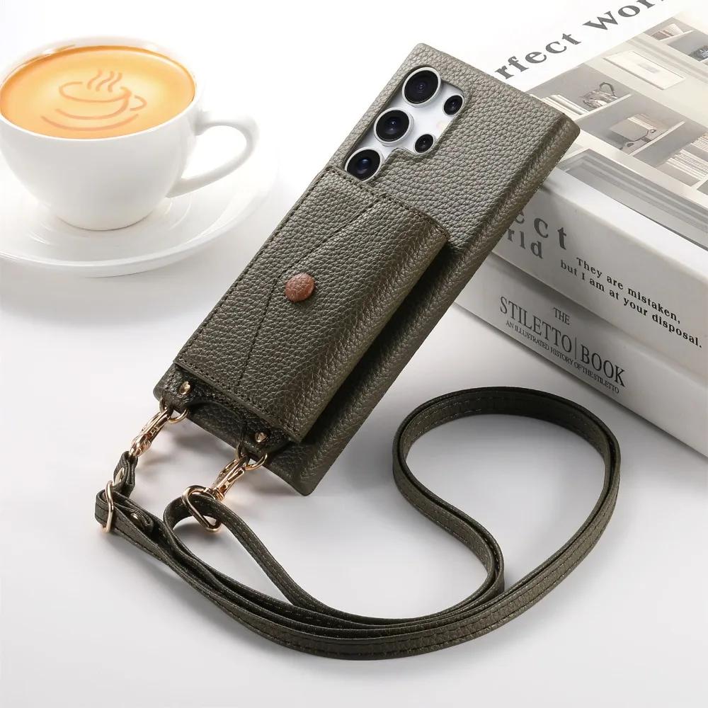 Crossbody Wallet with Card Holder Phone Case for Samsung S25 S24 S23 S22 Ultra Plus A56 A36 A26 A16 A06 A55 A35 A15 A25 Cover