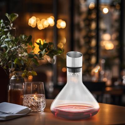 1500ML Lead-free Crystal Glass Wine Decanter,Clear Red Wine Decanter Tabletop 18.5*22cm for Wine Cellars,Bars