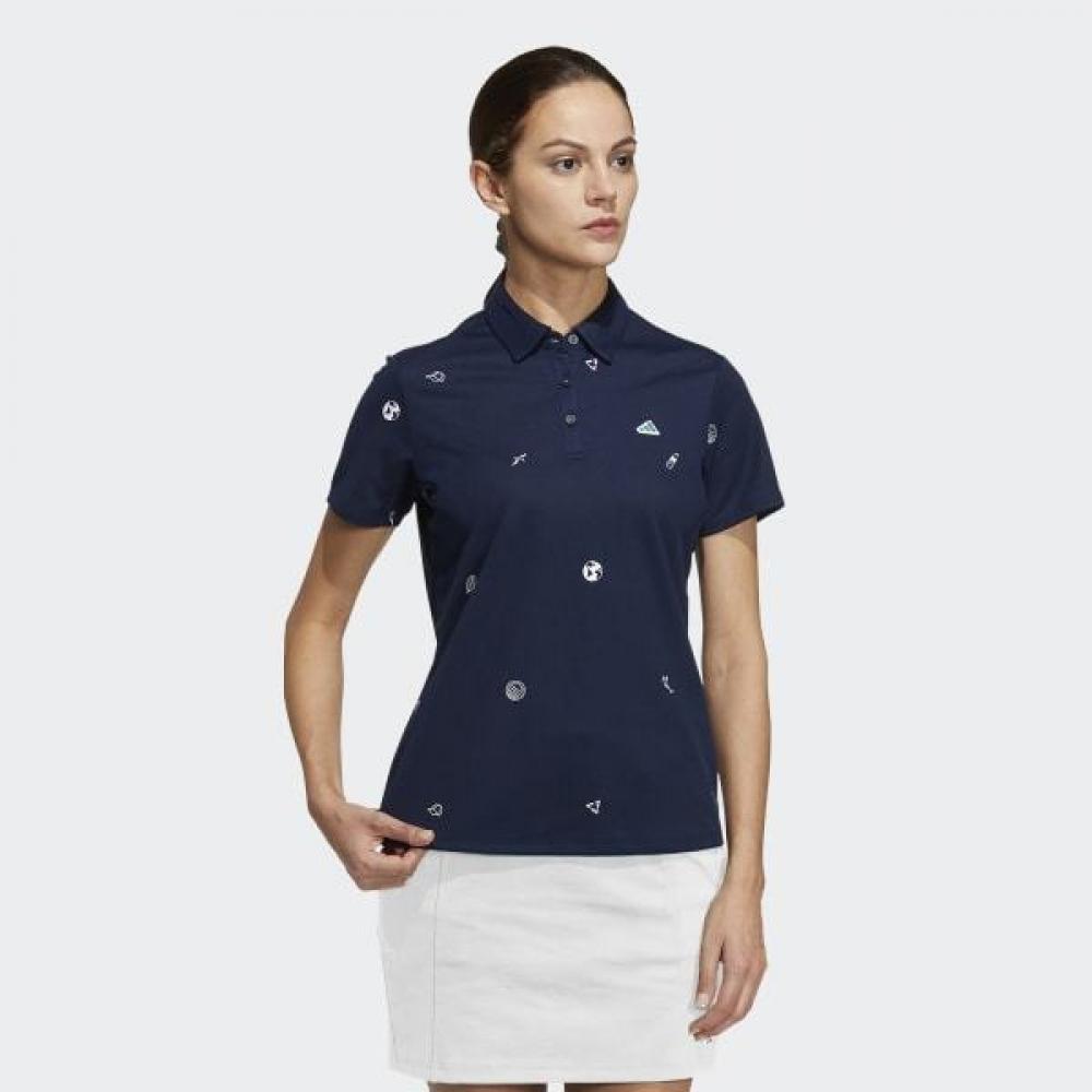 

Adidas Гольф Женская S Play Зеленая Монограмма Поло Рубашка Темно-Синяя navy (HT6876)/XS