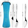 3 Pcs Portable Travel Cutlery Stainless Steel Western Style Steak Knife Fork Spoon Complete Set Of Tableware Home Use Outdoor