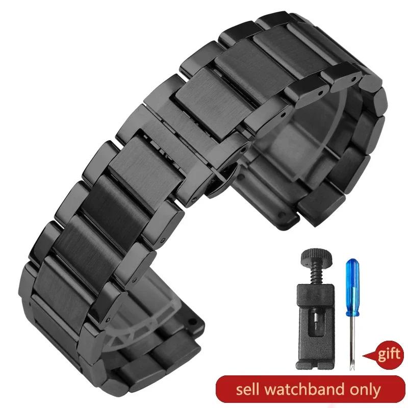 Per Hublot Yubo Classic Fusion Big Bang Cinturino in Acciaio Inossidabile Massiccio Interfaccia Convessa Uomo 27x19mm Cinturino di Sicurezza per Orologio da Esterno