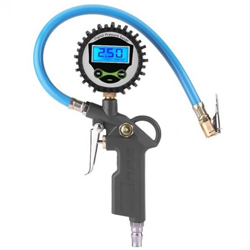 

Digital Tire Pressure Gauge Tire Inflator Gauge with 90 Degree Valve сірий