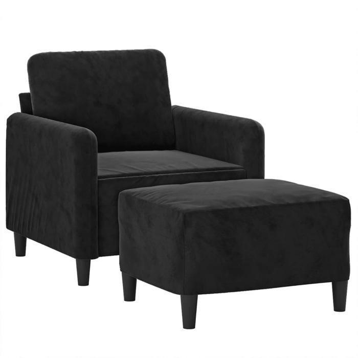 VidaXL Armchair with Footrest Black 60 Cm Velvet, Sofa, Armchair, TV Armchair, Single Sofa, Sofa, Recliner Sofa, 3201169
