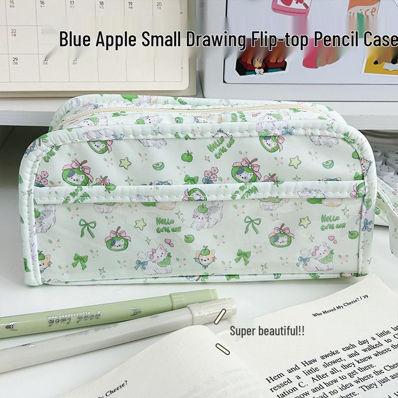 Winter Pattern Multi-Layer Pencil Case: Cute, Large Capacity, Multi-functional Stationery Bag for Students
