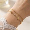 Stainless Steel Daisy Bracelet for Women Elegant Floral Zircon Bracelets Link Chain Daily Party Jewelry Gift