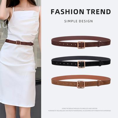 Korean Style Ins Style Belt Women's Belt Matte Reverse Velvet Fashionable Versatile Decorative Jeans Dress Belt Women