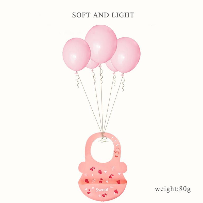 Cute Cartoon Printing Baby Bib Waterproof Edible Silicone Kids Girl Boy Bibs Toddler Adjustable Baby Feeding Stuff Accessories