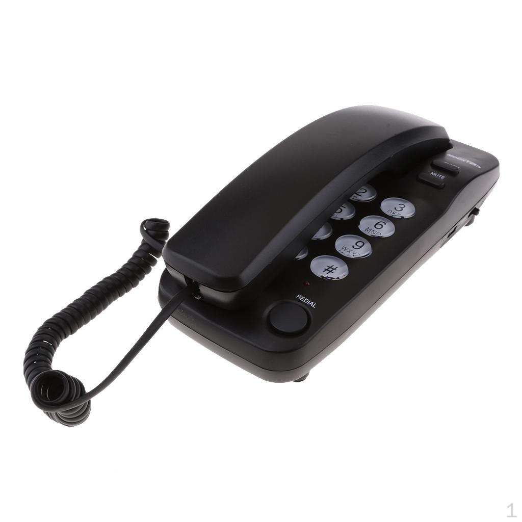 Mini Corded Wall Telephone Desktop Desk Table Phone
