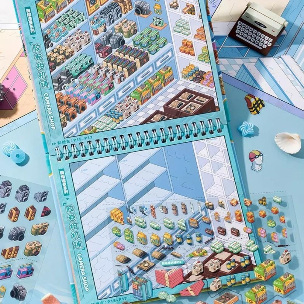 Store Code Goods 3D Scene Sticker PET Material Sticker Book Miniature Scene Sticker Bakery Scene