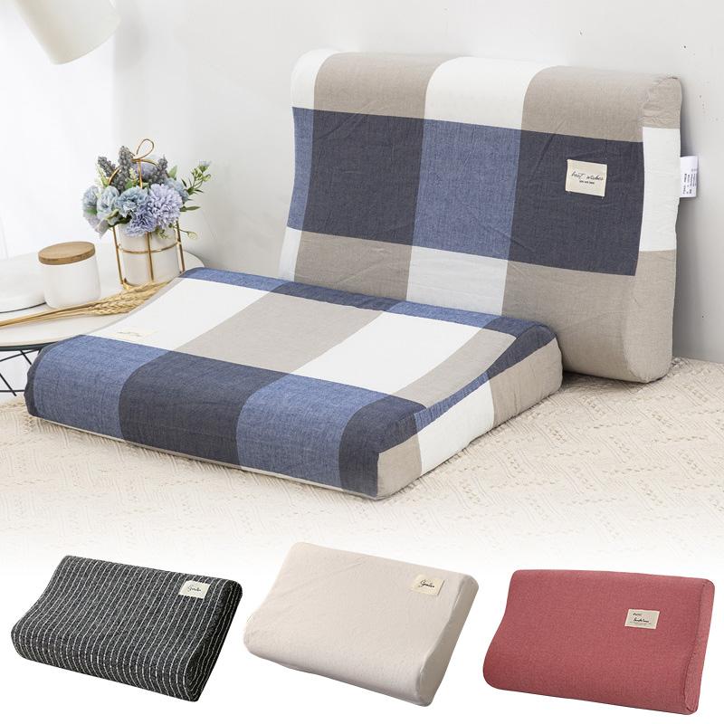 1PC Water Washed Cotton Soft 30x50cm Memory Rubber Pillow Latex Pillowcase Home Supplies Pillow Case Thick Pillow Cover