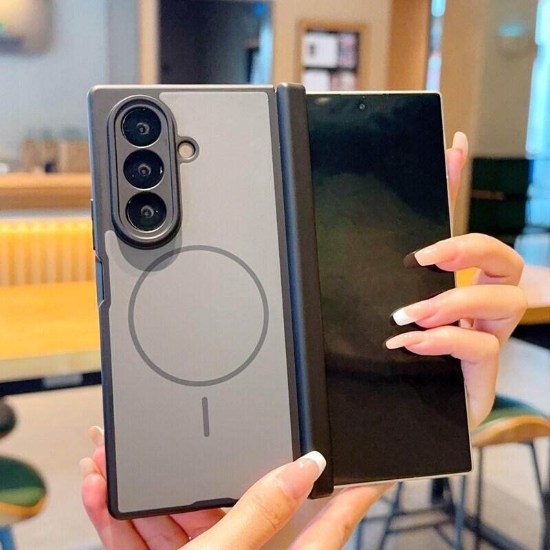 Color Shield Double Central Axis Is Suitable for Samsung Zfold1 Magnetic Mobile Phone Case Skin Matte ZFold1 Business Folding Screen